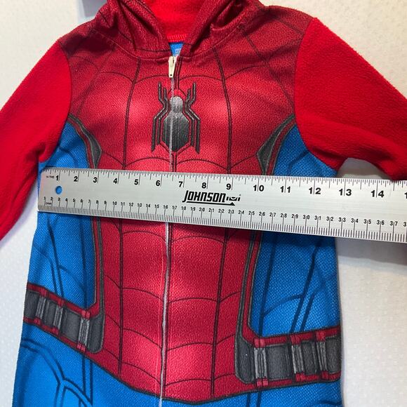 Marvel Superman Boys Costume Onesie with Hood & Zip size 4/5 Red Blue Spider-Man - Picture 4 of 7